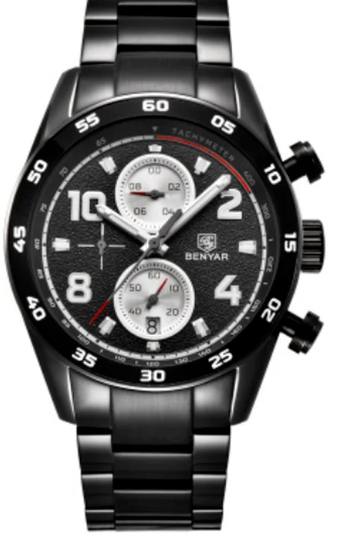 

BENYAR BY- 5126 Brand Stainless Steel Band Watchl Back Water Resistant Watch Luxury Men Quartz Analog Wrist Watch
