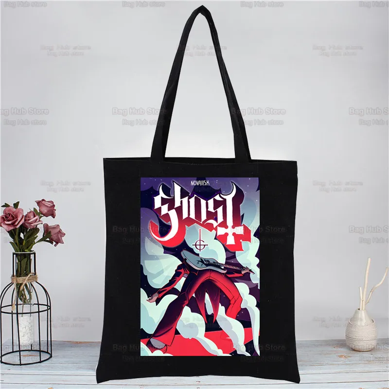 Shopping Bag Ghost Band Heavy Metal Music Tote Eco Harajuku Female Girl Shoulder Bags