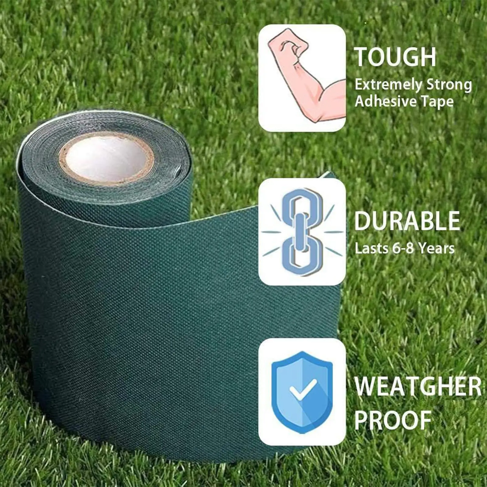 Turf Seam Tape Turf Tape Green Fixed Adhesive Connection Synthetic For Outdoor Fixing Carpet Mat Jointing Lawn Rug Garden