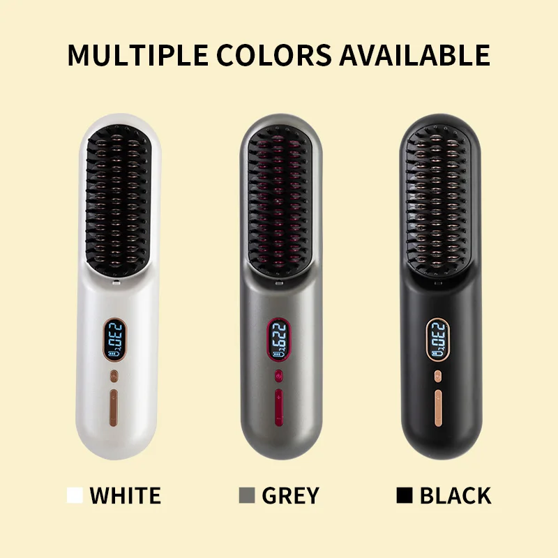 Negative Ion Hot Comb Hair Straightener for Women Cordless Hair Straightener Brush Portable Mini Straightening Brush