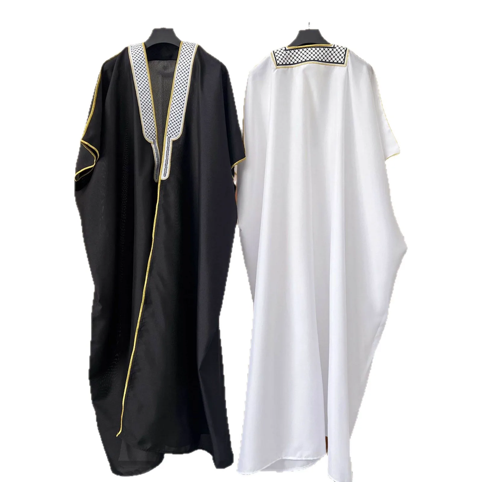 Men Muslim Long Robe Jubba Thobe Kimono Dishdasha Islamic Dubai Saudi ...