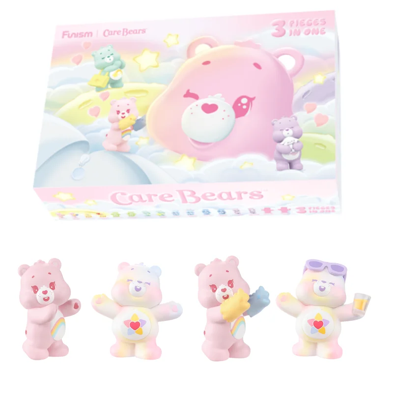 CareBear Micro Light Bear Head Blind Box Anime Figure Ornament Toy Birthday Gift