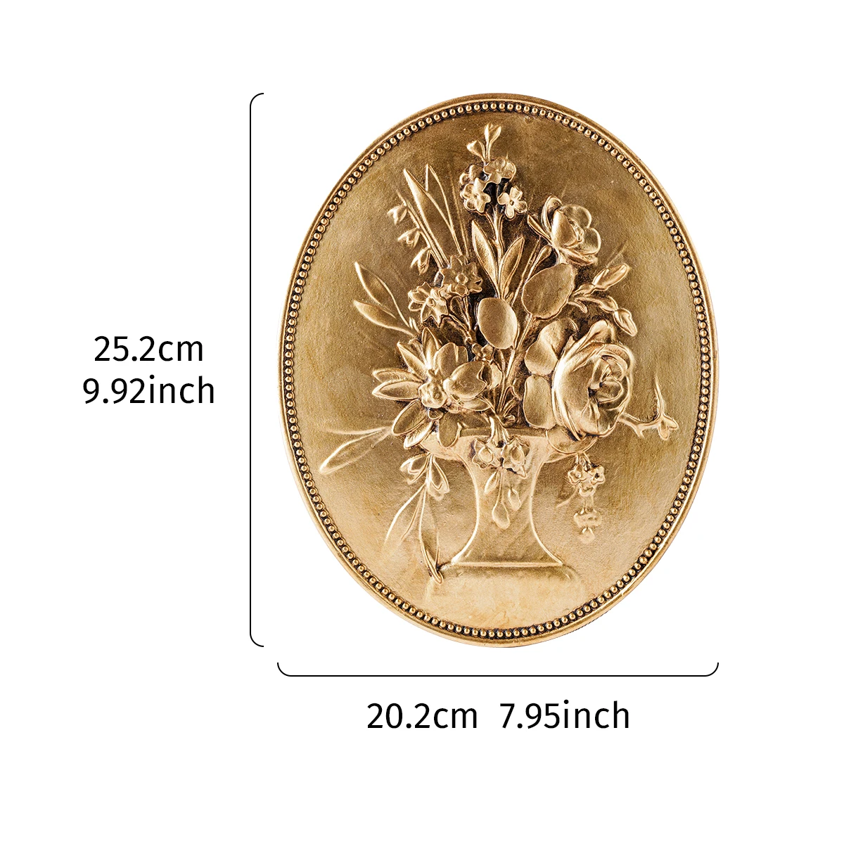 1PC, gold oval imitation relief carved resin material pendant, suitable for family hotel decoration and photography props