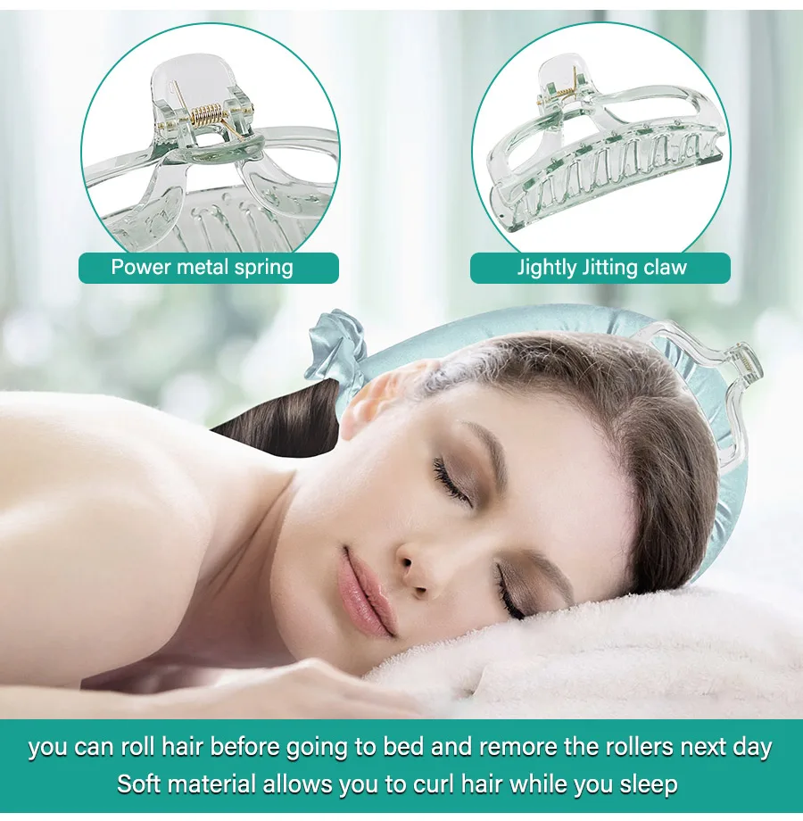 Description Picture 5 of itemHeatless Hair Curls Lazy Curler Headband Make Hair Slik Satin Heatless Curling Rod Soft And Shiny Hair Curler Hairdressing Tools