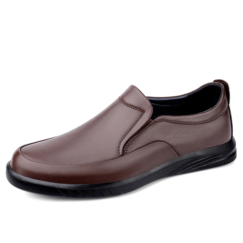 

2022 Genuine Leather Shoes Men Loafers Slip-on Men Casual Shoes Fashion Brand Male Footwear Walking Shoes Lightweight Soft Flats
