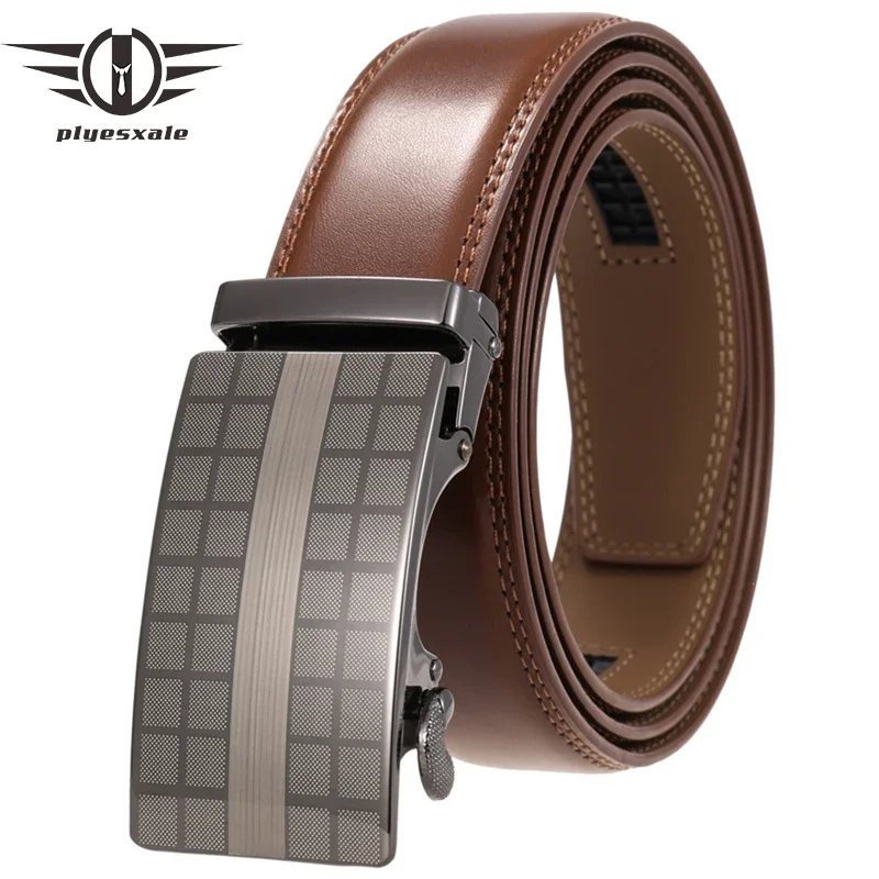 

High Quality Genuine Leather Men Belt Luxury Brand Designer Automatic Buckle Belt For Man Fashion Trouser Male Strap Black G340