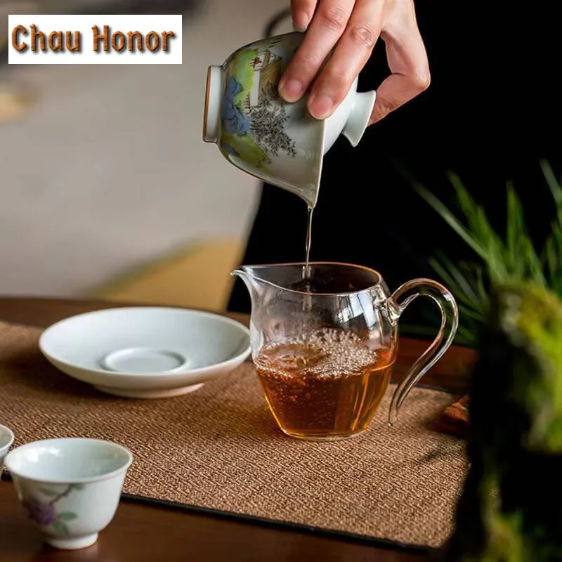 140ml Boutique Antique Glaze Ceramics Pure Hand-painted Ceramics Sancai Gaiwan Handmade Household Kung Fu Teaset Tea Ceremony