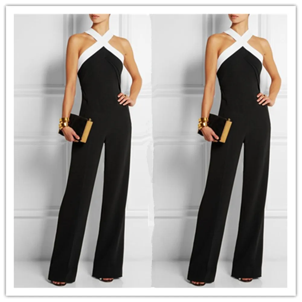 2021 hot style of Europe and the United States women's sexy jumpsuit leakage shoulder color matching waist trousers of jumpsuit overalls denim overalls women korean version of loose jumpsuit women 2021 spring and autumn new cropped trousers casual pants