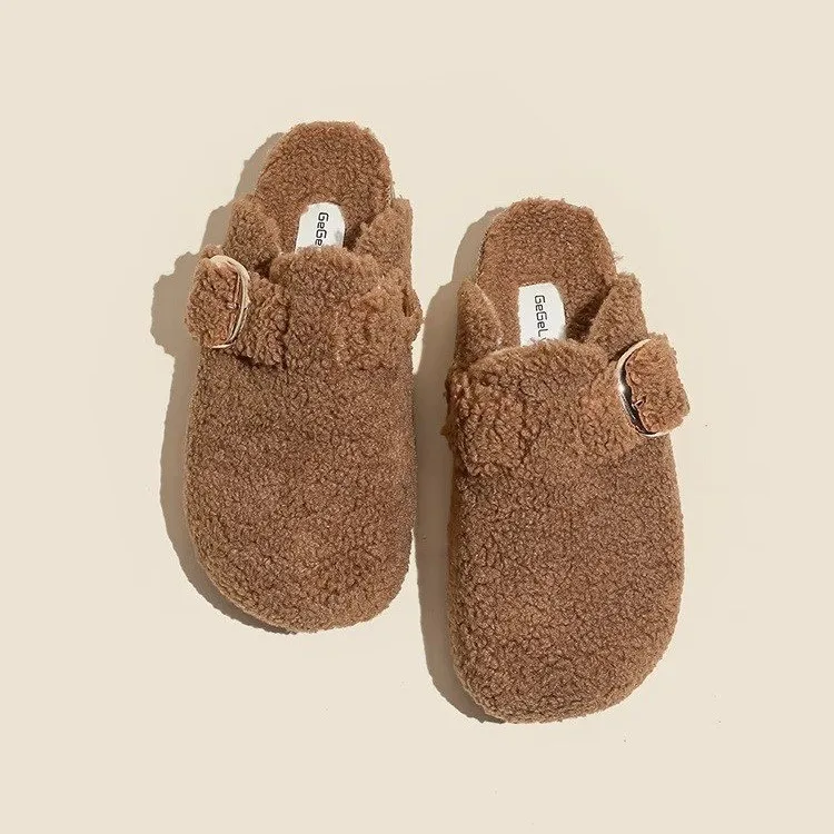 

Spring Summer Slippers Soft Flax Simple Cute Warm Home Men Women House Floor Indoor Slides Fur Cross Fat Dudu Shoes Room Flat