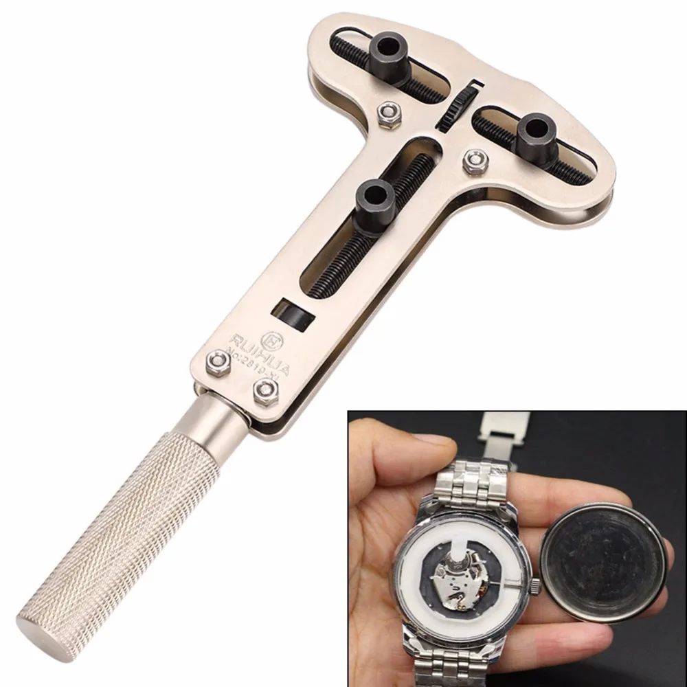 Solid Steel Watch Back Case Opener Tool Adjustable 3 Claws Screw Watch