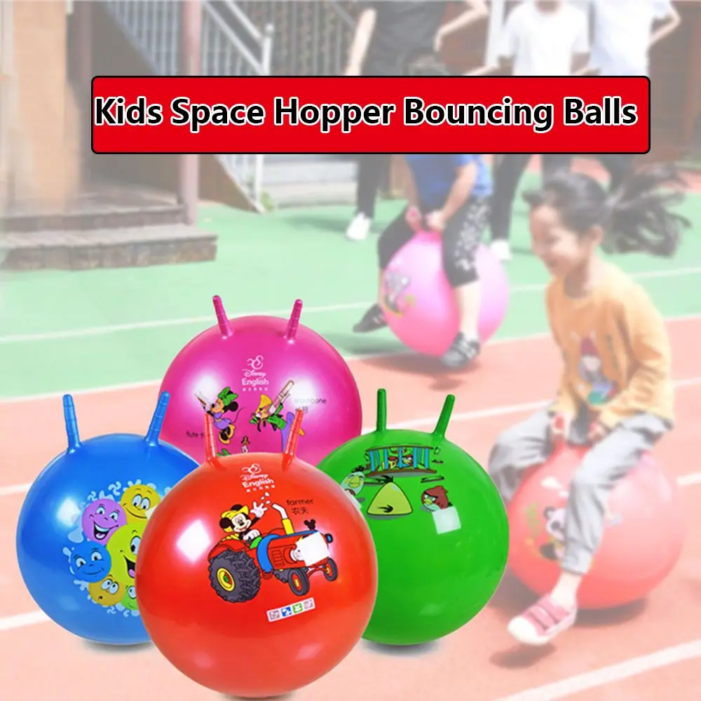 

45CM Random Color Outdoor Sports Jump Games with 2 Handles Inflatable Toys Hop Ball Kids Space Hopper Bouncing Balls