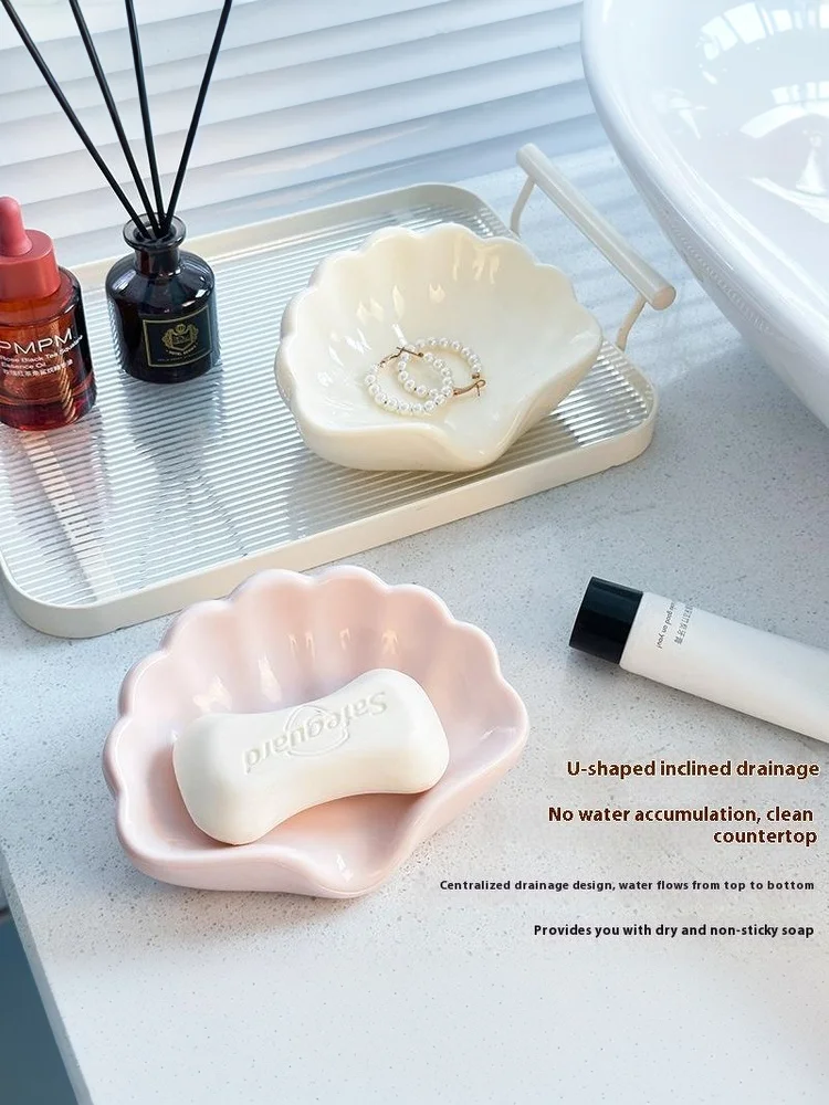 �� ♥ ♥ Muschel-Seifenkiste, Badezimmer-Seifenentwässerungsbox, luxuriöser Seifenhalter, Badezimmer-Accessoires – Detail 16