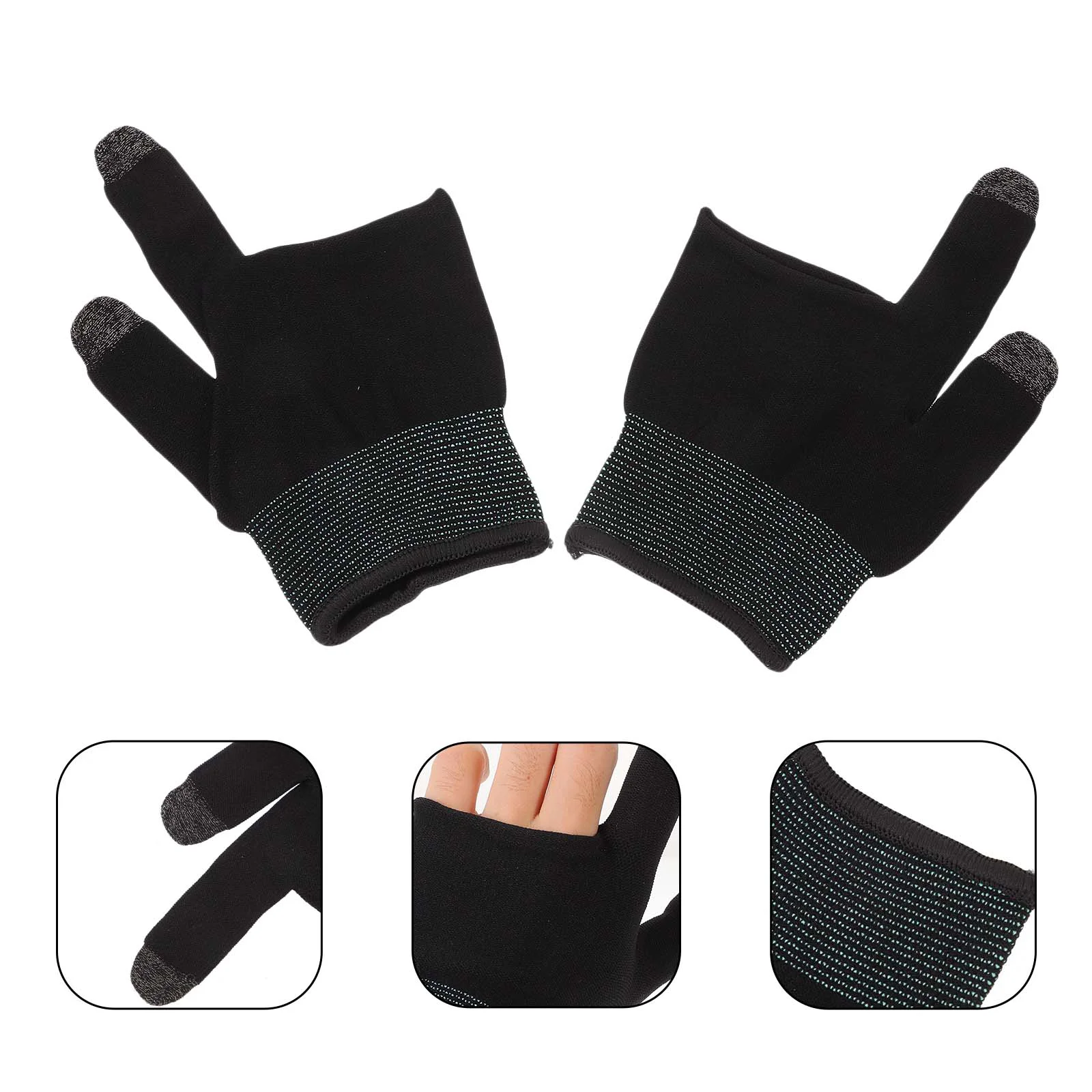 

Gaming Gloves Touchscreen Finger Sleeve Anti Sweat Game Controller Thumb Sleeve Breathable Finger Covers Mobile Phone Game Black