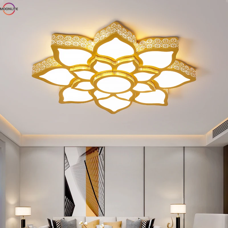 

Led Ceiling Lamp for Living Room, Lotus Lamp Creative Atmosphere, Zen and Modern Flower-shaped Household Ceiling Lamp