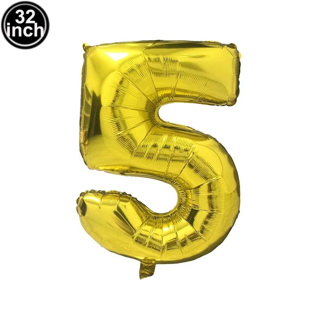 Multi Color Large Number 5 Balloon 32Inch 5