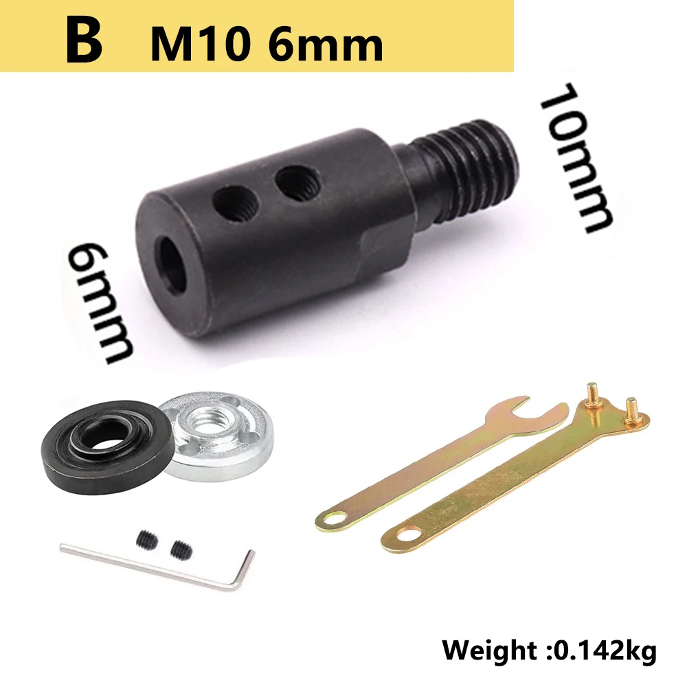 M10 Rotary Tool Coupling Adapter Adaptor 5/6/8/10mm Saw Blade Connecting Rod Shaft for Polishing Cutting Blades Grinding Wheels