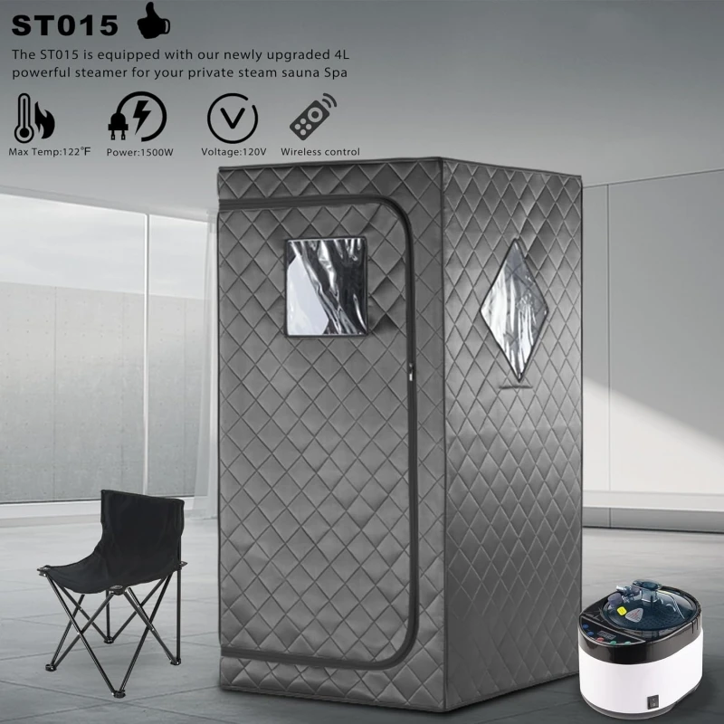 Sauna Box Portable Sauna for Home Full Size Steam Sauna with 4L 2000W Steamer and Remote Control Personal Steam Room for Spa 4
