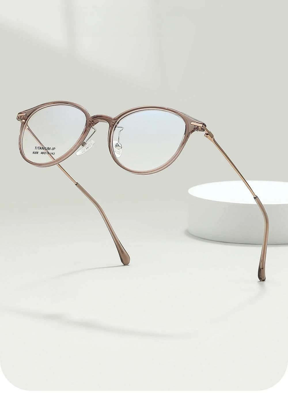 FIRADA Modische, bequeme Brille, 2025, Retro-Luxus, Titan, runde Brillen, verschreibungspflichtige Brillengestelle für Damen, BM9308-C – Detail 5