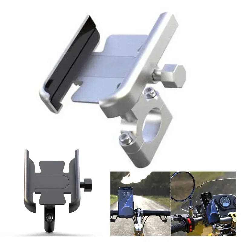 360 Degree Universal Metal Bike Motorcycle Motorbike Mirror Handlebar Smart Phone Holder Stand Mount For iPhone Iconic Brand Samsung
