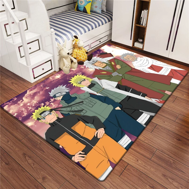 Floor Mat Plush Rug Decorative Carpet NARUTO Cartoon HD Printed Carpet for Bedroom Kitchen Living Room Office