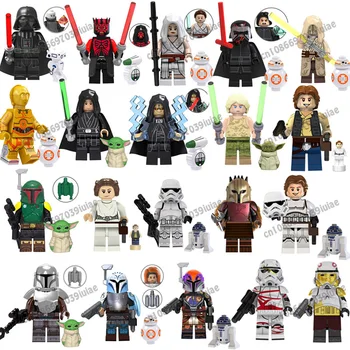 Star Wars Darth Vader Han Solo Leia C-3PO Boba Fett Robot Figure Toy Bricks Assembling Doll Building Blocks Birthday Present 1