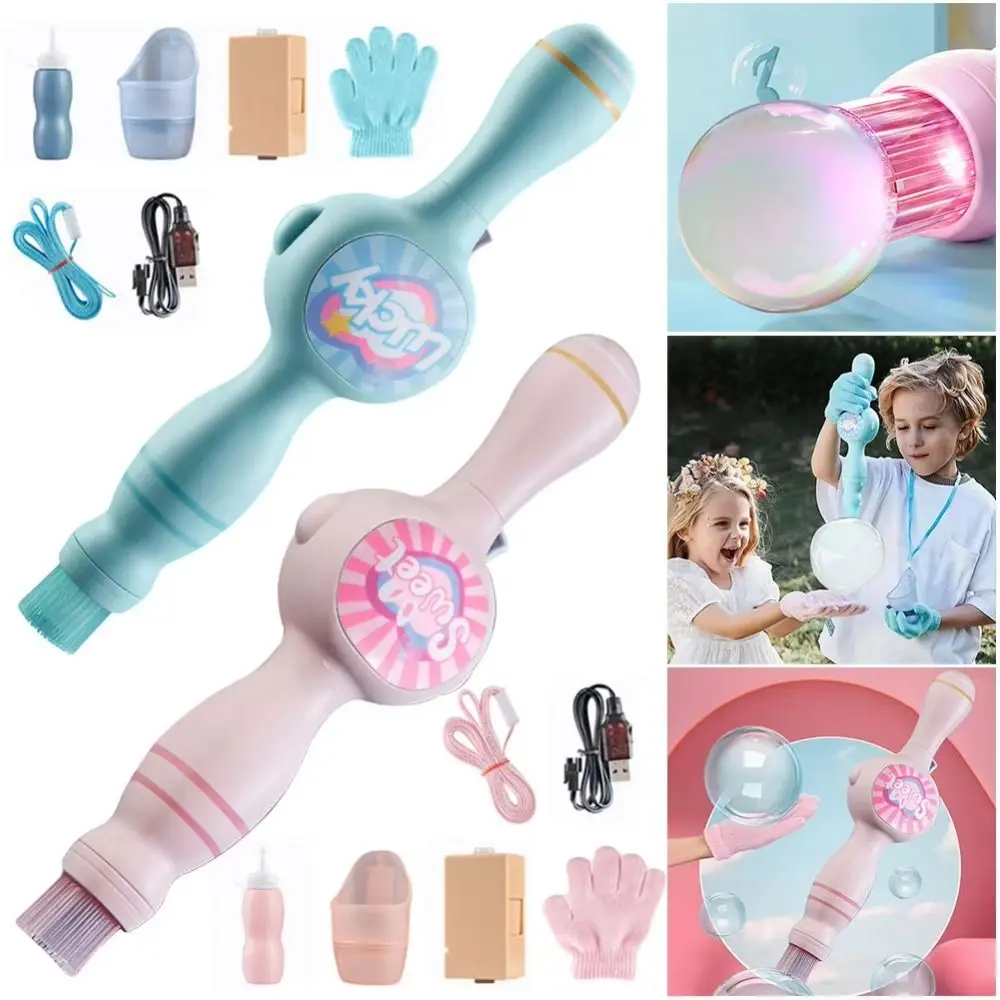 Colorful Bubble Machine Lightweight Design Interactive Play Magic Interactive Fog Bubbles Machines Elastic Bubble Fog Wand
