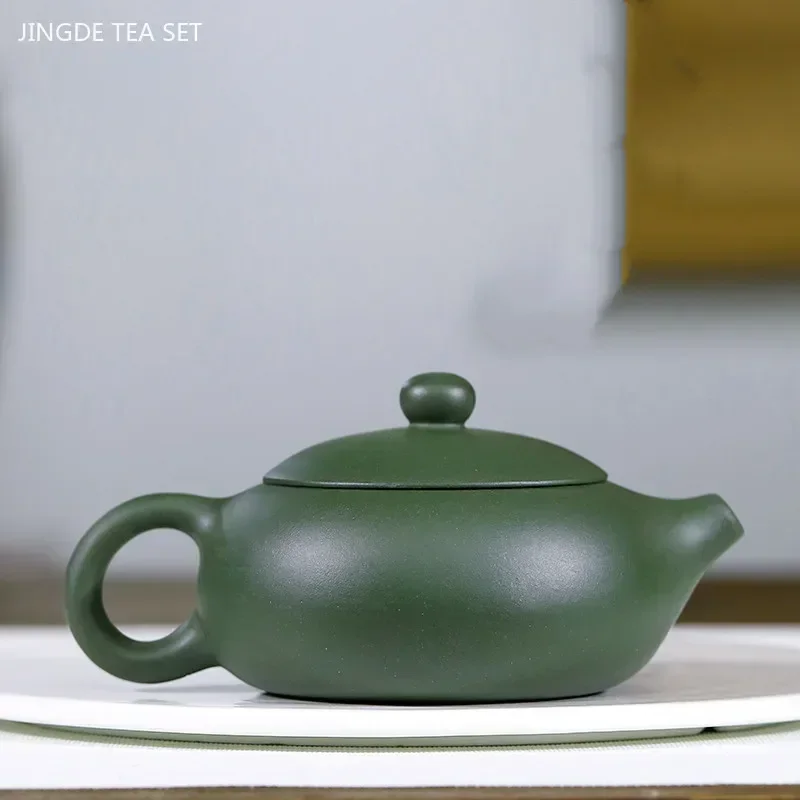 Chinese Yixing Purple Clay Tea Kettle Handmade Beauty Xishi Pot Raw Ore Green Mud Ball Hole Filter Teaware Zisha Tea Accessories