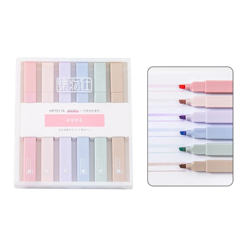 

Набор из 6 шт., портативные 6 цветов, маркеры, маркеры, ручки, цветные маркеры с долотом премиум-класса для школьных проектов