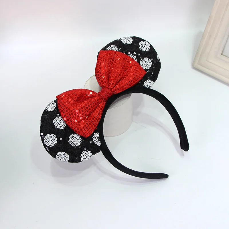 Disney Bow Round Ears Hair Hoop Cartoon Amusement Park Headpiece Hair Clip Hoop Wave Light up Film