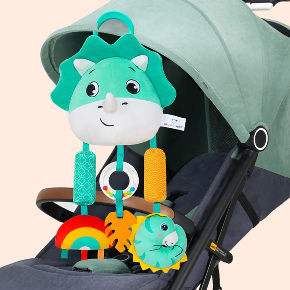 Baby Hanging Toys for 0 3 6 12 Months Rainbow Activity Plush Animal Stroller Toy for Baby Car Seat Crib Travel Sensory Baby Toy 4
