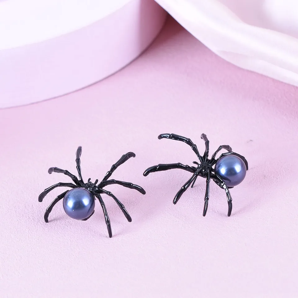 3D Spider Stud Earrings - Halloween Costume Accessories, Alloy Black Spider Earrings For Women, Cosplay & Party - View #10