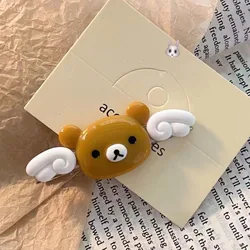 Adorable Rilakkuma Cartoon Angel Wing Hair Clip - Cute Kawaii BB Hairpin (Hairclip - brown)