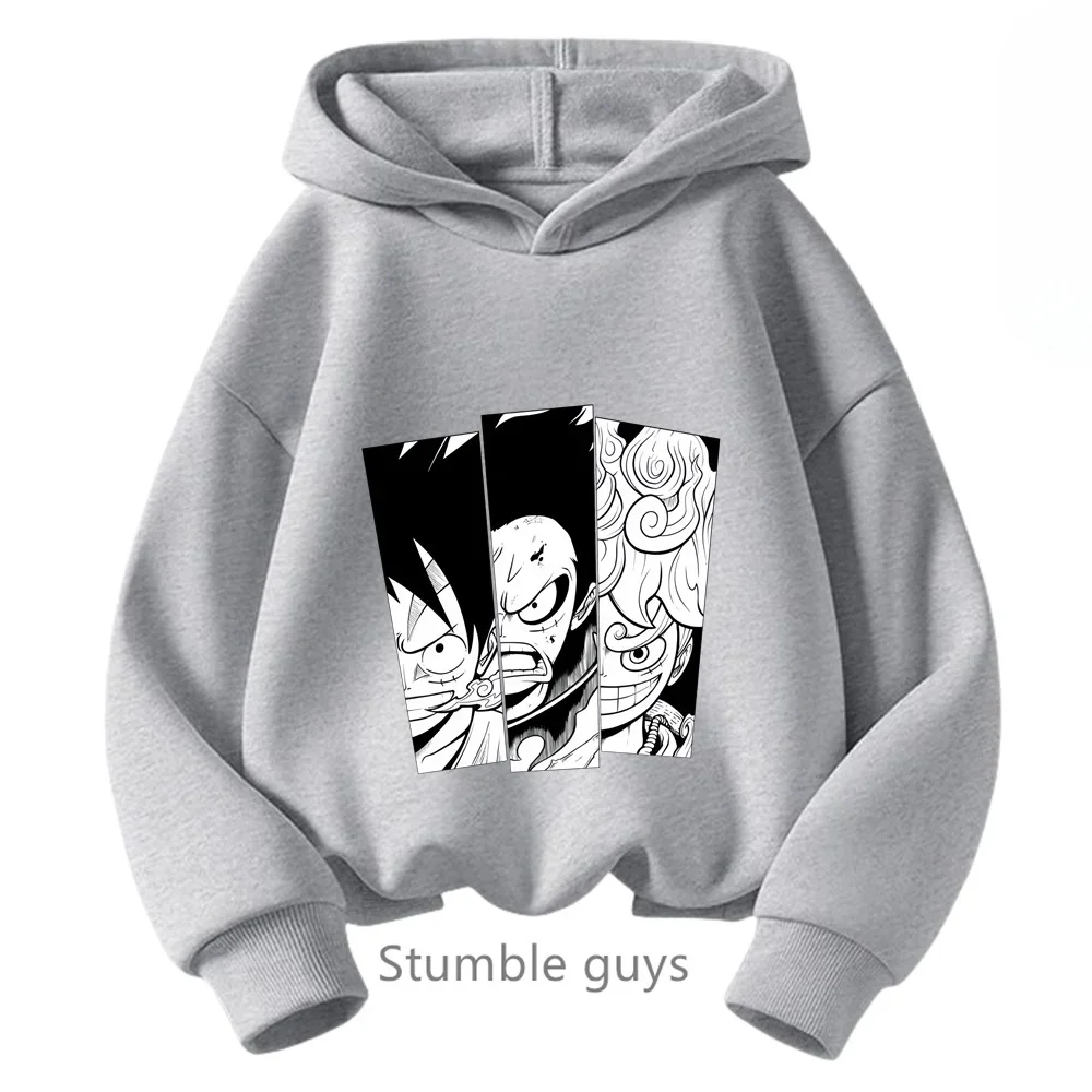 Ropa para niños, sudadera de una pieza para niños, ropa para niñas, primavera y otoño, sudadera con dibujos animados de Anime Luffy Zoro, traje para adolescentes, camisetas con capucha de Sonic