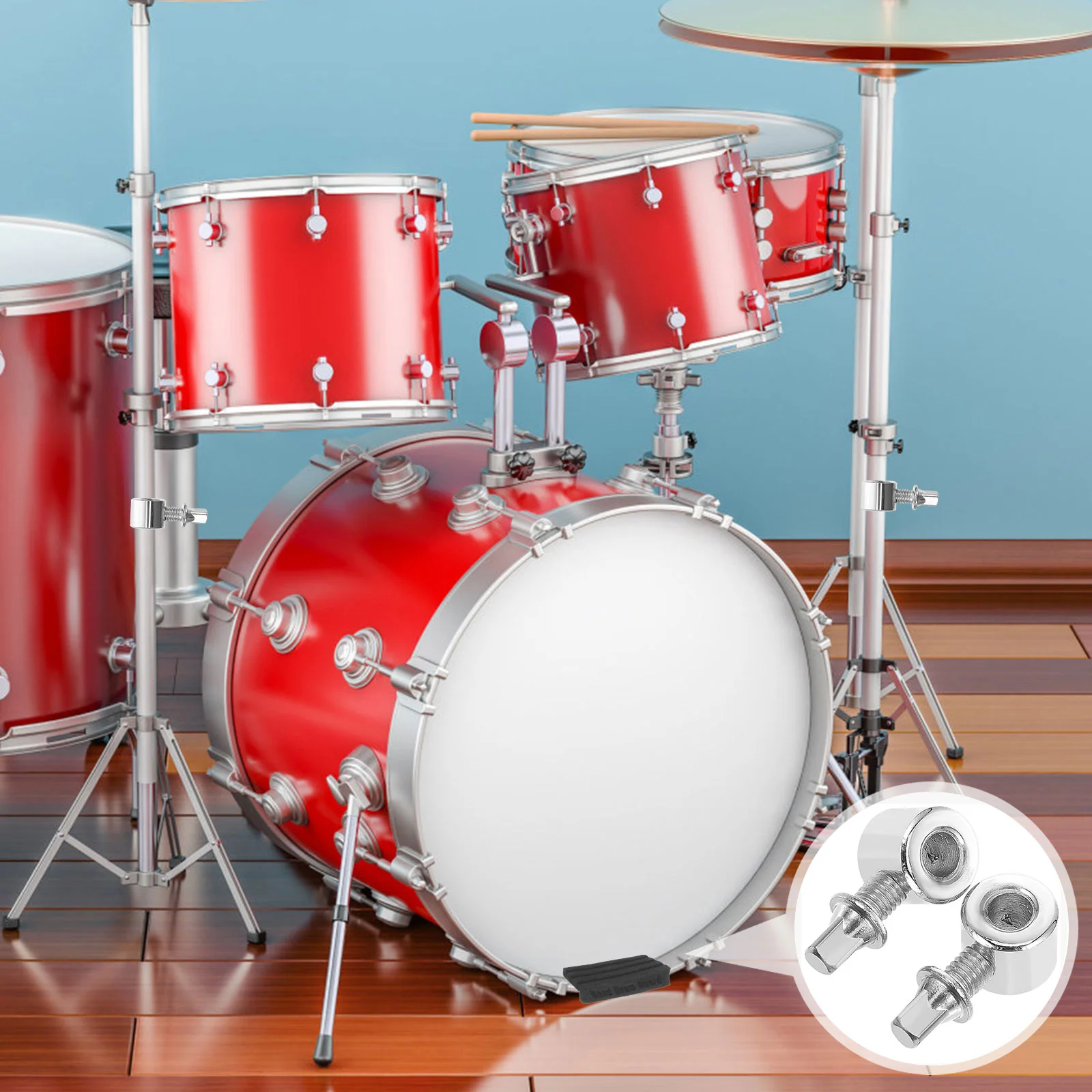 

2 Pcs Pedal Hammer Counterweight Percussion Instrument Part Drum Kit Felt Beater Kick Foot Metal Parts for