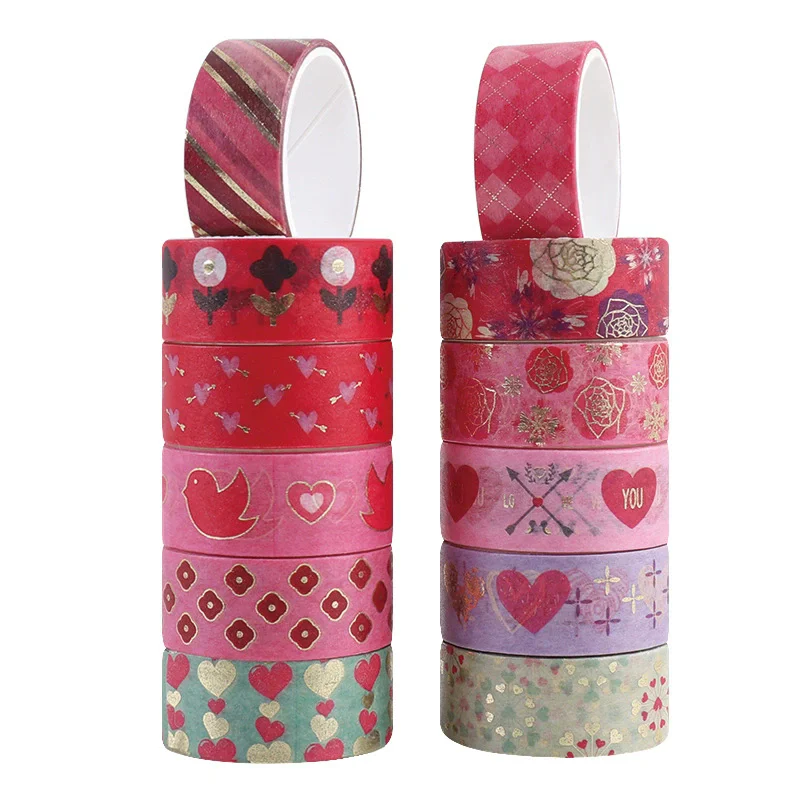 Japanese Style Washi Tape Set - 12pcs Decorative Adhesive for Scrapbooking and Crafts