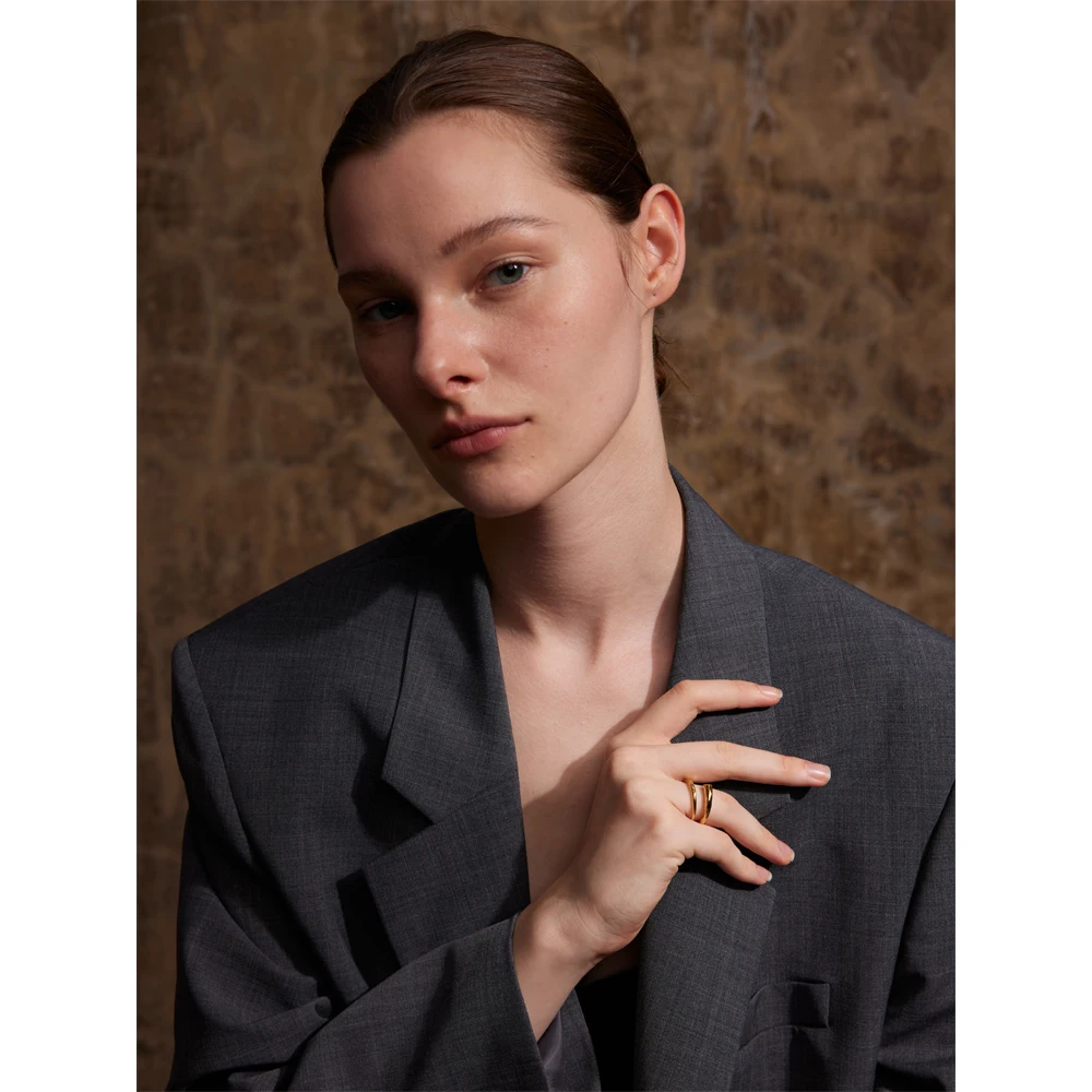 Yhpup Minimalist 316L Stainless Steel Metal Fashion Ring