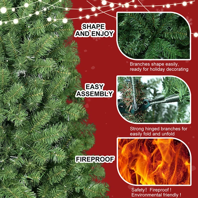 Advanced Christmas Tree 6FT Steel Wire Memory Tree Branches Holiday Parties Green Memory Wire Christmas Tre 3