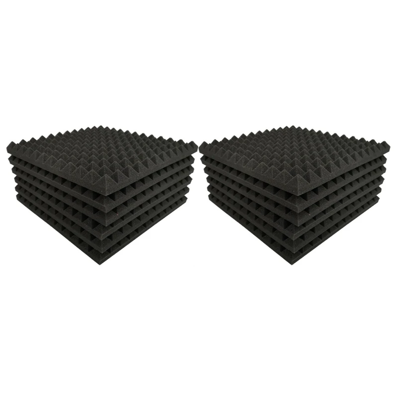 

24 Pack Pyramid Shape Soundproof Foam Sound Proof Padding Treatment Panel For Echo Bass Insulation
