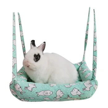 Cute Pet Rabbit Hammock Cotton Hamster Mouse Hanging Bed Mat for Small Pet Hamster Warm Sleep Nests Hanging Hammock Bed 4