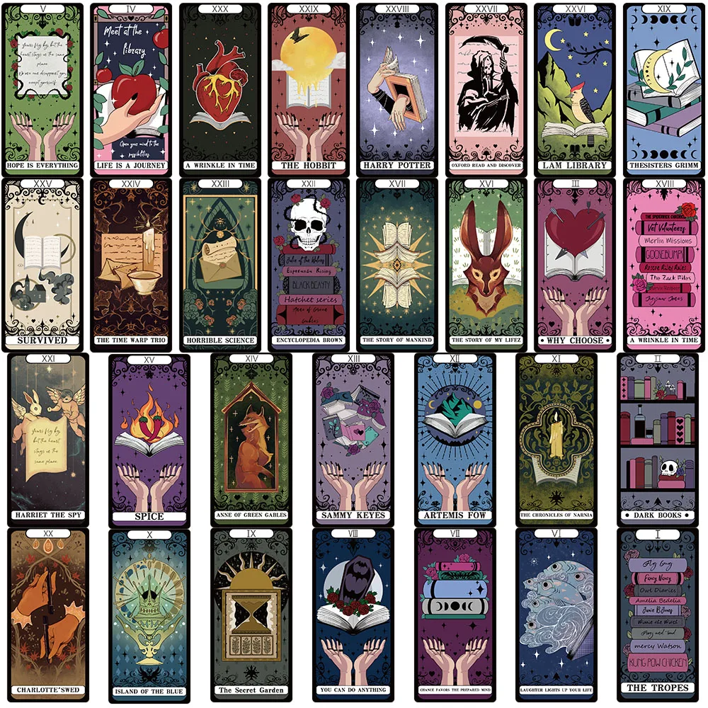 Tarot Reading Bookmarks 30PCS Creative High Beauty Decoration Handbooks Decoration Handbooks Novels Notes Bookmarks
