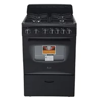 Compact Gas Range Oven with 2.6 cu. ft. Capacity and 4 Sealed Burners Black 1