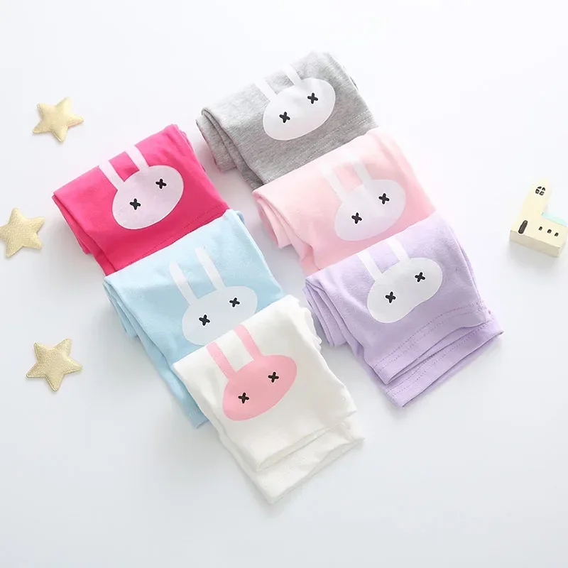 Summer Girls Leggings Children Casual Knee Pants Elastic Cotton Candy Color Kids Capris Girl Skinny Pants