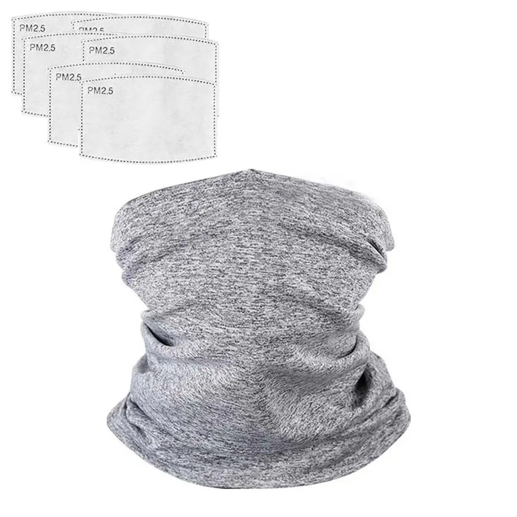 

Filter Scarf Mask +6 Filter Pads Filter Scarf Dustproof Collar Scarf Outdoor Riding Sports Sunscreen Scarf