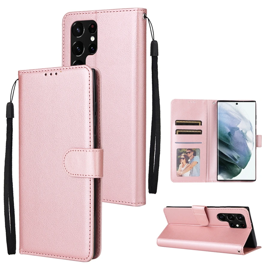 Sleek Magnetic Flip Wallet Leather Case with Card Stand