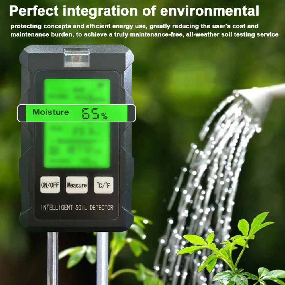 6 in1 Moisture Sunlight PH Meter Temperature Humidity Soil fertility Garden Plants Flowers Moist Tester Soil Moisture Sensor
