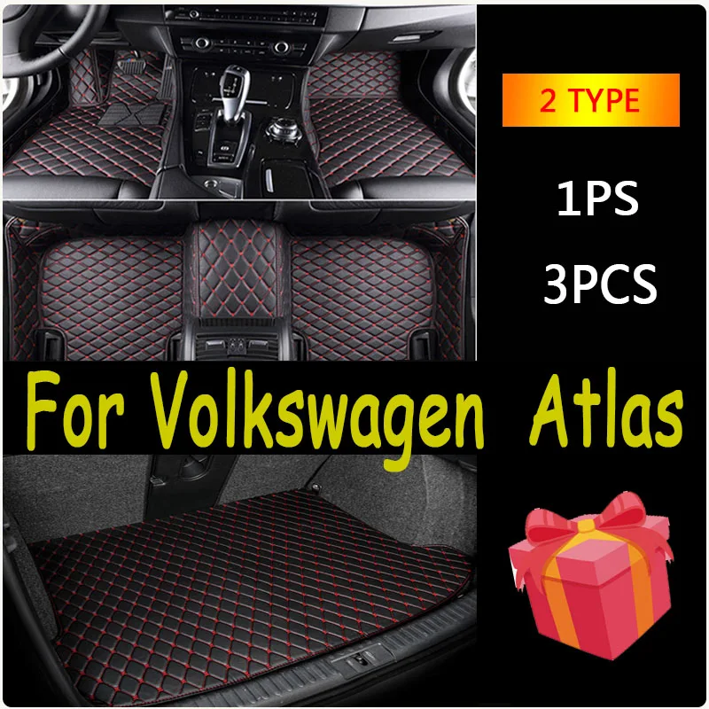 

Автомобильные коврики для Volkswagen VW Atlas Teramont CA1 2017 ~ 2022, автомобильные внутренние детали, напольный ковер, роскошный кожаный коврик, автомобильные аксессуары