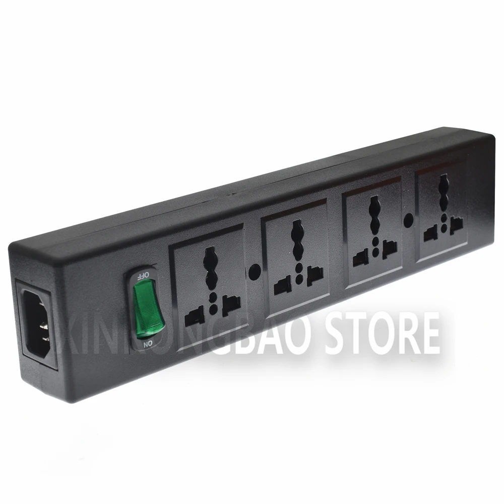 Universal 4-Way Power Strip with Overload Protection and Circuit Breaker