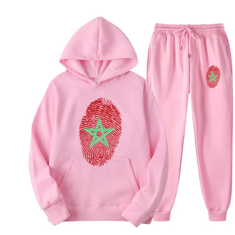 Ensemble de survêtement imprimé d\'empreintes digitales pour hommes et femmes, sweat à capuche et pantalon décontractés, sweat-shirt respirant,