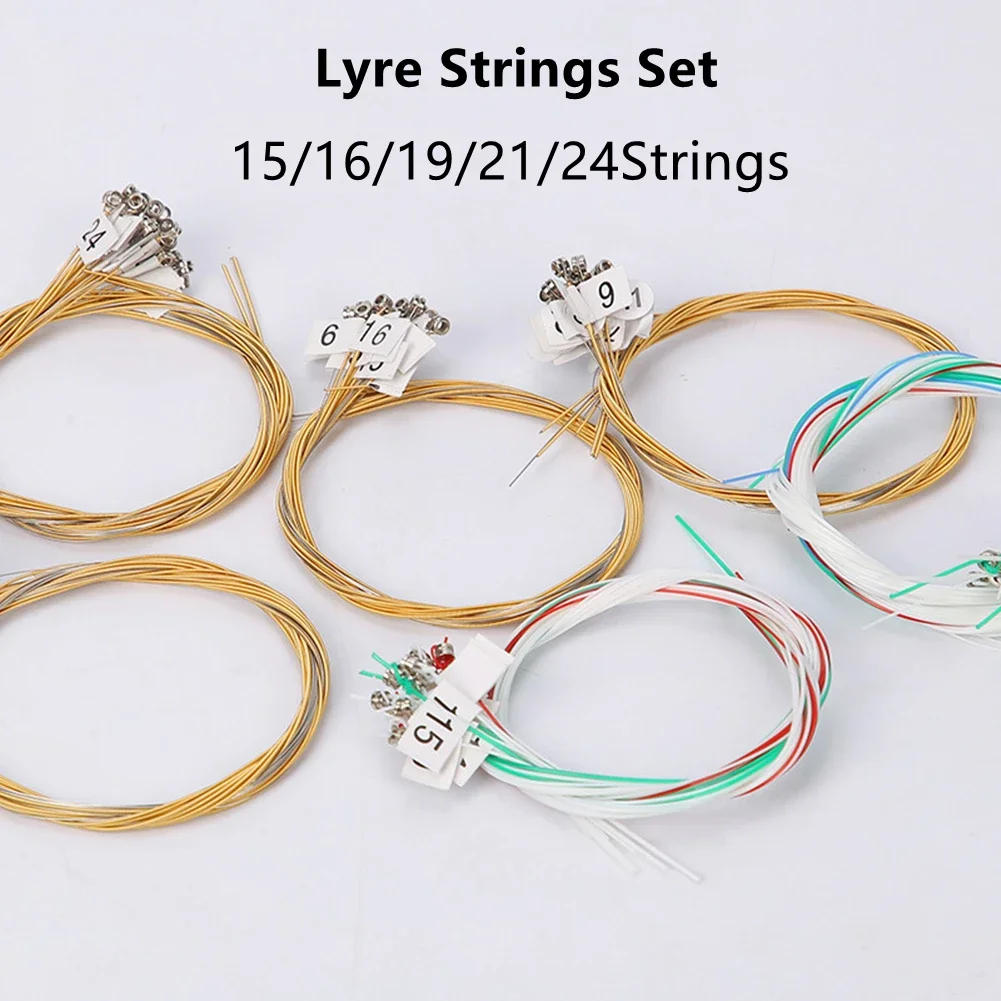 15/16/19/21/24Strings Lyre Brass Strings Set Nylon String Replacement For Musical Instrument Harp harp musical instrument