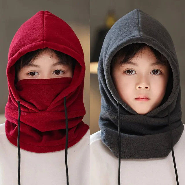 Bonnet cagoule coupe-vent pour enfants, chapeau d'extérieur, bonnet de cyclisme pour enfants, garçons et filles, optique de document solide, bonnet à capuche chaud, écharpe d'hiver, sourire 1